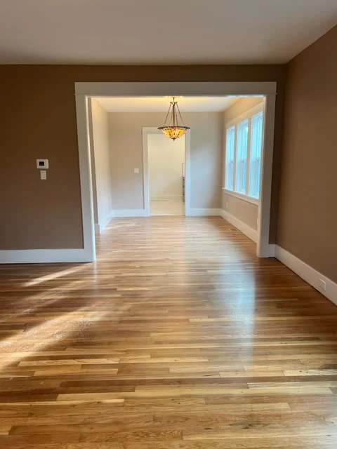 Refinished hardwood and Tiffany pendant
