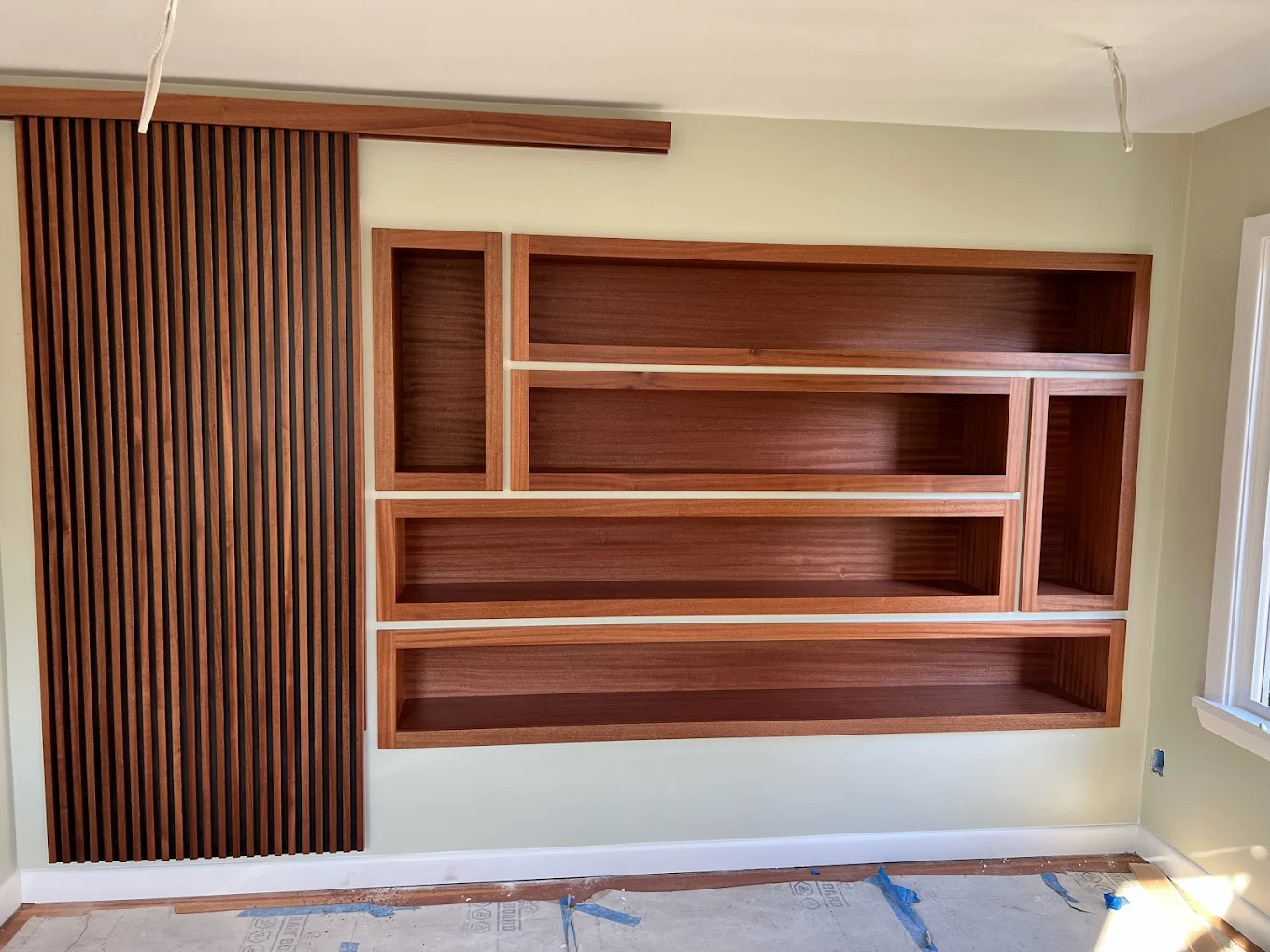 Custom walnut built-ins