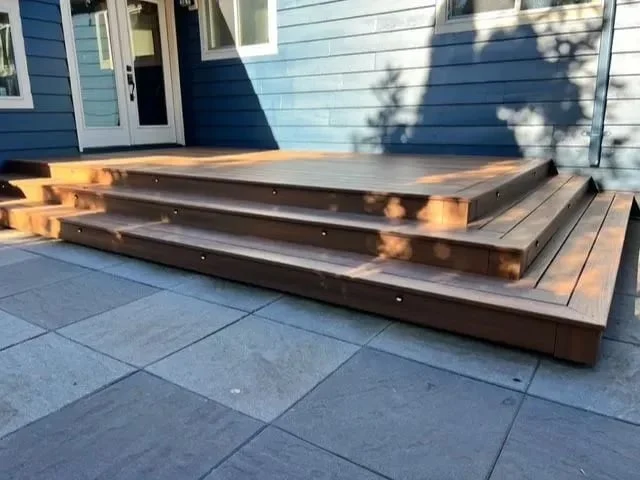 Finished composite deck on bungalow