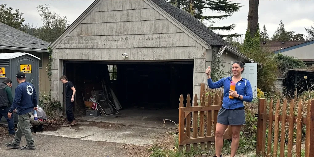 Original detached garage before demolition