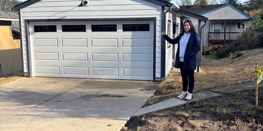 Detached garage rebuilt with new envelope and door