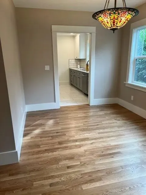 Dining room opening to the remodeled kitchen